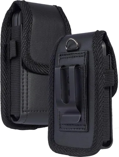 Vista 6 de Funda para teléfono con tapa, con cierre de clip para cinturón de tela Oxford para Alcatel Go, MyFlip, TCL Flip 4/3, Blu Cingular Flex 2, Consumer