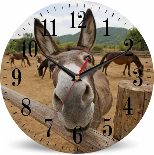Vista 21 de Mxocom Reloj de pared de cocodrilo verde de dibujos animados con dientes, lindo estilo divertido de 10 pulgadas, silencioso, sin tictac, funciona