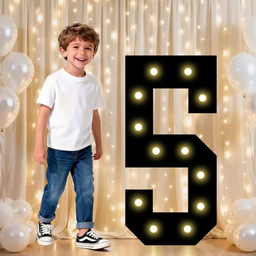 Vista 74 de Pooqla - Números iluminados negros, decoraciones de cumpleaños 50 para hombres Number 50