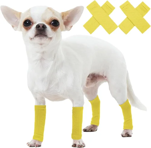 Vista 13 de ROZKITCH Protector de codo para perro, 2 patas delanteras y 2 patas traseras para rodilla, envoltura para codo de mascota, protector para calentar