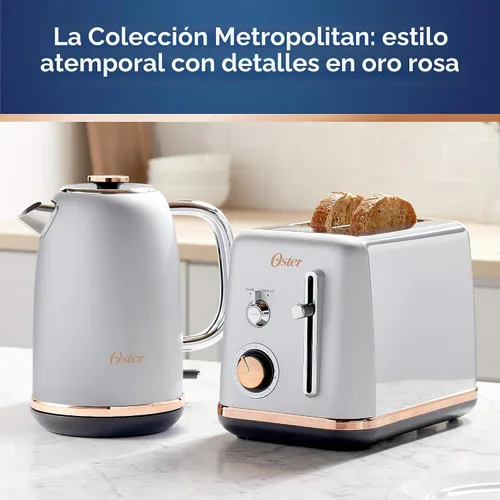 Vista 5 de Oster Hervidor eléctrico, colección Metropolitana con detalles de oro rosa