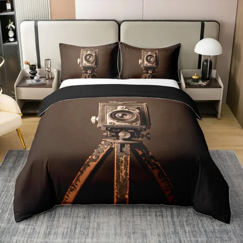 Vista 16 de Homewish Theater Cinema Poster 100% Cotton Duvet Cover Twin Size,Retro Movie Bedding Set 2Pcs for Kids Girls Boys Room Decor,Popcorn Comforter Cover