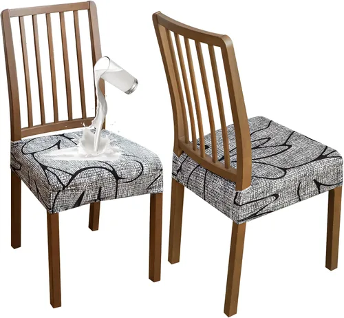 Vista 17 de FORCHEER Juego de 4 fundas de asiento para sillas de comedor, de terciopelo camello, fundas de asiento elásticas de solo 18 pulgadas, lavables