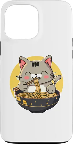 Vista 23 de Funda para iPhone 12/12 Pro Ramen Cat Kawaii Anime Merch Japonés Divertido Neko Noodle Bowl Case