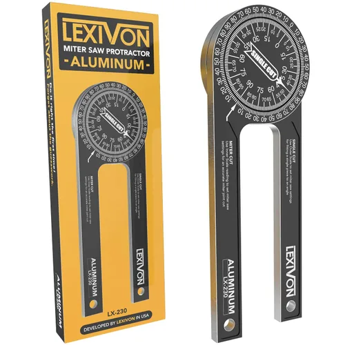 Vista 12 de LEXIVON Medidor de Ángulo Digital de Aluminio, Transportador Multiusos de 180mm/7 Pulgadas, Incluye Pantalla XL y Bolsa Resistente con Cremallera