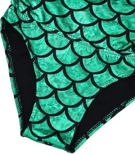 Vista 6 de Traje de baño de sirena para niños y niñas, 2 piezas, con parte inferior escalada, traje de baño de playa