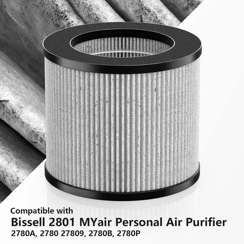 Vista 4 de Paquete de repuesto de filtro de aire 2801 compatible con modelos personales Bissell MyAir # 2780A, 2780P, 2780B, 27809, 3329 (paquete de 2)