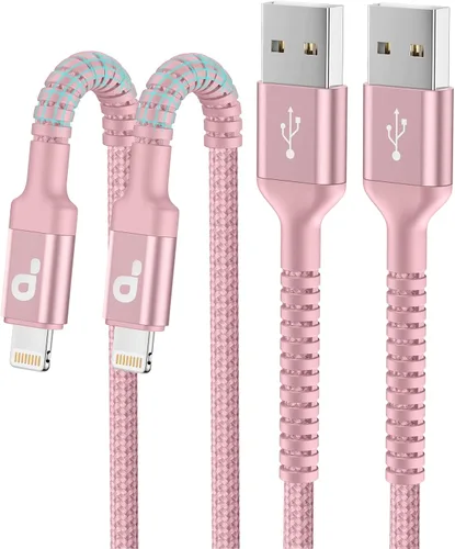 Vista 9 de Cable de carga corto para iPhone de 1 pie, paquete de 2 cables Lightning USB con certificación MFi de Apple, cable de carga para iPhone, cable