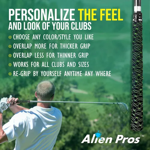 Vista 5 de ALIEN PROS Paquete de 6 rompecabezas y cintas de agarre de golf de mezcla egipcia - ReGrip en 1 minuto