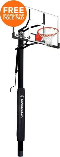 Vista 12 de Silverback Sistema de baloncesto anclado al piso, de 54", con tablero de vidrio templado