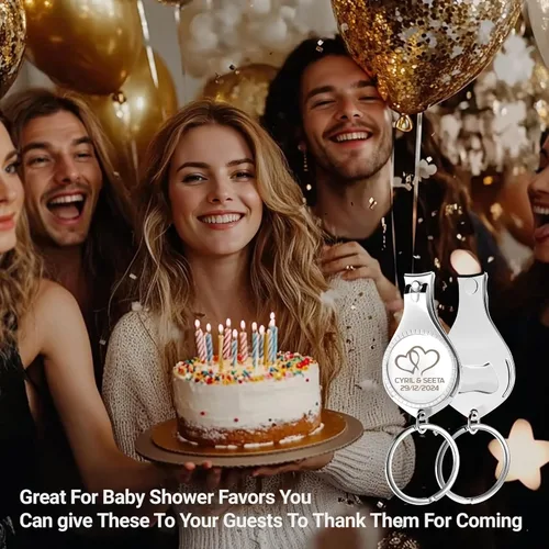 Vista 7 de Abrebotellas multifunción 4 en 1, cortauñas, recuerdos de boda, privado personalizado, plateado, regalos multiherramienta para hombres