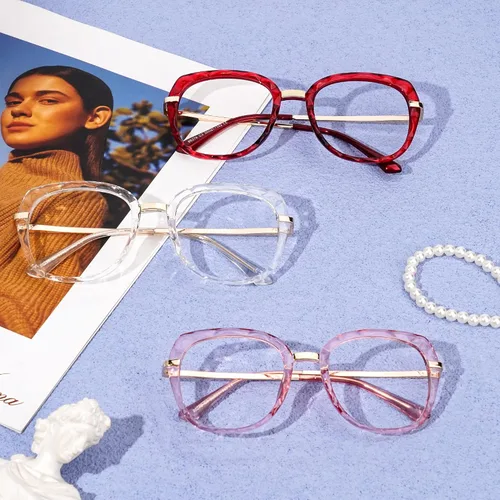 Vista 7 de Zeelool Lentes gruesos de gran tamaño Cat Eye TR90 con bloqueo de luz azul para mujer Daisy OT959223