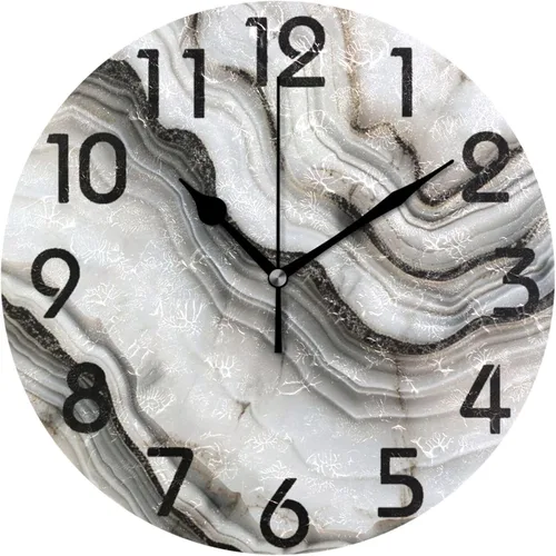 Vista 18 de Spring Hummingbird - Reloj de pared redondo con estampado de flores, 9.5 pulgadas, funciona con pilas, reloj de escritorio analógico silencioso