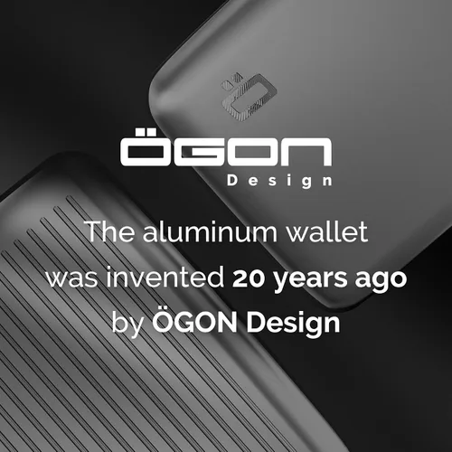 Vista 18 de ÖGON -DESIGNS- Portatarjetas de aluminio, protección RFID contra fraude y desmagnetización, billetera compacta, funda inteligente modelo STOCKHOLM V1