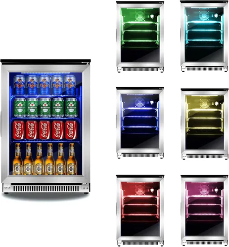 Vista 8 de Refrigerador de bebidas para exteriores de 15 pulgadas, refrigerador debajo de la encimera, enfriador de vino para exteriores de 120 latas