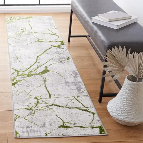 Vista 25 de SAFAVIEH Amelia Collection - Alfombra decorativa de 2 x 4 pies, gris y negro, diseño abstracto moderno, no desprende pelusa y de fácil cuidado