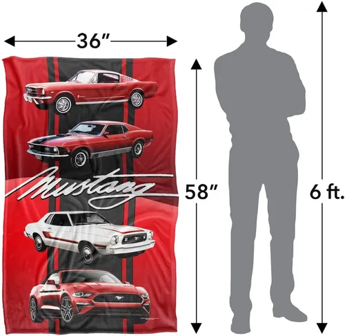 Vista 5 de Manta Ford de 36 x 58 pulgadas, Mustang Line Up Silky Touch Super Soft