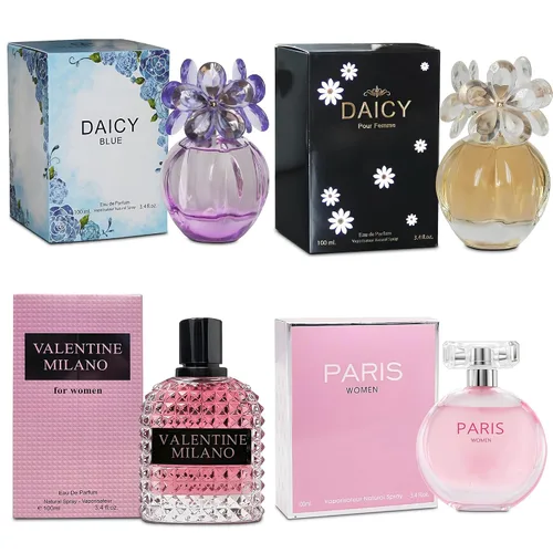 Vista 24 de A CENTER Juego de perfume de 4 piezas para mujer, set de regalo