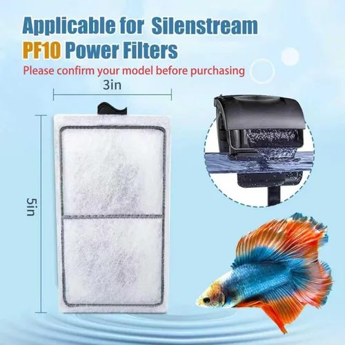 Vista 2 de Paquete de 8 cartuchos de filtro PF-S compatibles con filtros de alimentación Silenstream PF10, cartucho de carbón de acuario de reemplazo