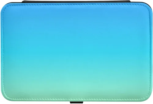 Vista 2 de Emelivor Joyero de viaje con degradado azul, de piel sintética, doble capa, organizador de joyas de viaje, caja de joyería portátil para aretes
