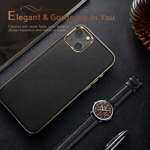 Vista 5 de LOHASIC Funda de piel diseñada para iPhone 13, funda clásica de lujo, suave, antiarañazos, a prueba de golpes, compatible con iPhone 13 de 6.1