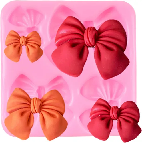 Vista 9 de Molde para fondant con moño, pajarita, molde de silicona para pastel de azúcar y dulces, moldes para manualidades para decoración de pasteles