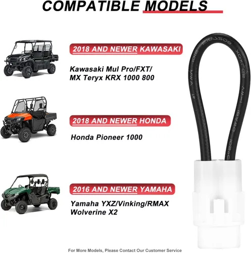 Vista 5 de moveland Bypass de cinturón de seguridad compatible con todos los modelos 2018+ Kawasaki Mule Teryx Pro MX FXT, arnés Plug and Play anula cinturón
