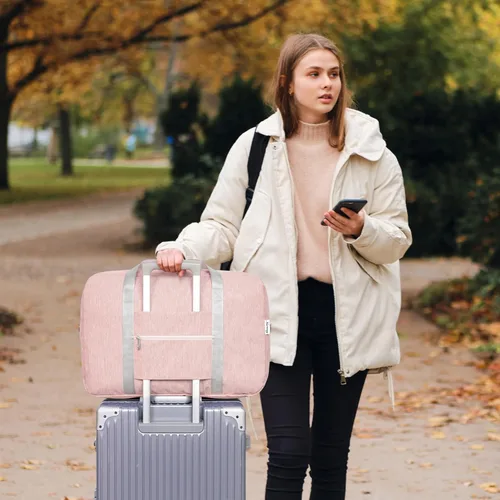 Vista 7 de For Spirit Airlines - Bolsa de viaje plegable de 18 x 14 x 8 pulgadas, bolsa de viaje para llevar en el equipaje durante la noche para mujeres