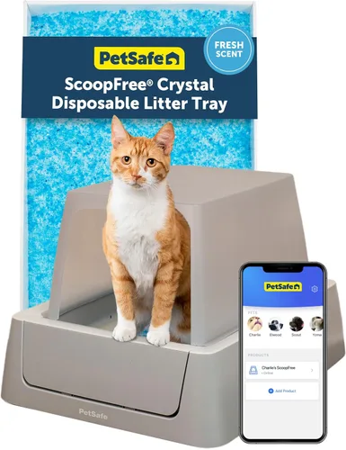 Vista 13 de Caja de arena para gatos PetSafe Legacy ScoopFree Crystal Pro autolimpiante automática - Caja de arena para gatos con entrada frontal, detección