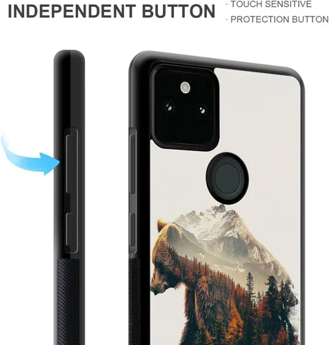 Vista 6 de Funda compatible con Google Pixel 5A 5G, diseño de oso de bosque de otoño, diseño increíble a prueba de golpes, antiarañazos, carcasa trasera