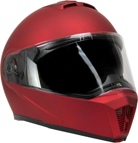 Vista 9 de Milwaukee Helmets MPH9827DOT Cypher - Casco modular de motocicleta avanzado rojo plano con visera abatible, pequeño