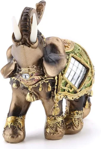 Vista 8 de Hztyyier Estatua de elefante verde Feng Shui, decoración de paquidermo de la suerte para el hogar, oficina, riqueza, suerte, regalo