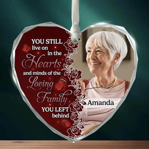 Vista 8 de Adorno de cristal conmemorativo personalizado – Pérdida de papá, mamá, tío, regalo de condolencia de condolencia, en memoria amorosa, recuerdo