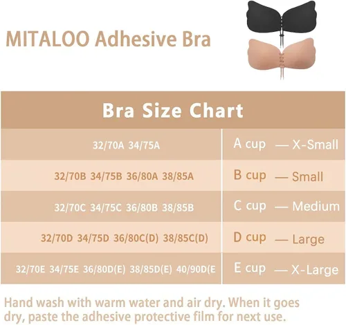 Vista 4 de MITALOO Sticky Push Up Adhesive Invisible Backless Bra Magic Nipple Covers Strapless Bra