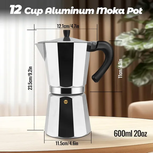 Vista 147 de Cafetera clásica de aluminio para 3 tazas Azul