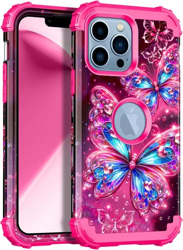 Vista 9 de Miqala Funda para iPhone 11 Pro Max, que brilla en la oscuridad, tres capas, resistente, a prueba de golpes, protección de cuerpo completo