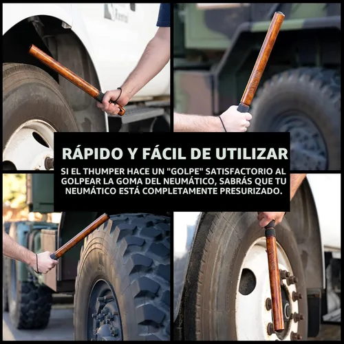 Vista 4 de Big Rig Defense: Hickory Stick Tire Thumper - Bate de defensa personal de murciélago de pescado - Herramienta de camioneros para verificar