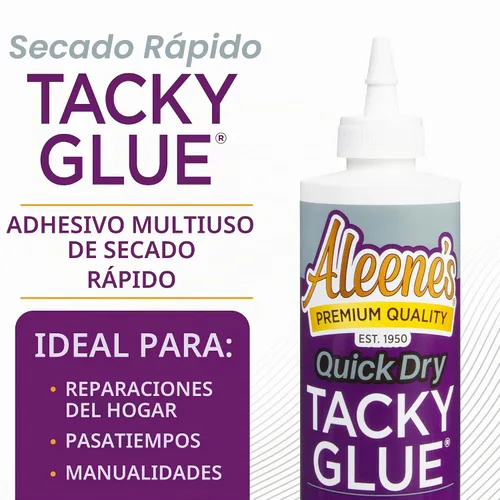 Vista 2 de Aleene's AR7-10 17843 - Pegamento pegajoso de secado rápido, 8 onzas, multicolor