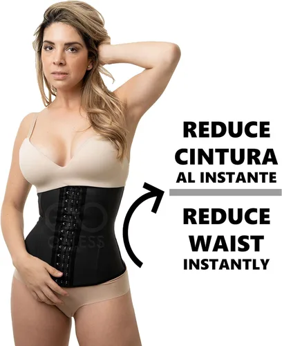 Vista 8 de Entrenador de cintura para mujer, 3 ganchos, cinturón moldeador de cintura de látex, tipo faja colombiana estilo cereza Galess