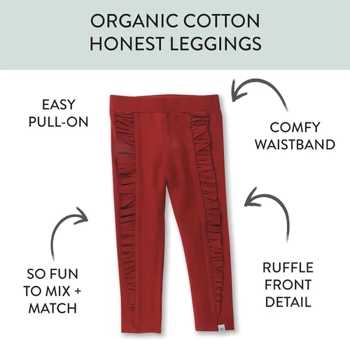 Vista 3 de HonestBaby Multipack Leggings Skinny, Flare and Cargo Pants Organic Cotton for Infant Baby Girls, Toddlers, Little Kids