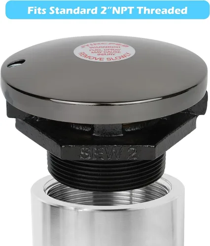Vista 2 de Tapa de combustible con ventilación para tanque de transferencia, con cuello roscado de 2 pulgadas, Tapa de tanque de combustible diésel
