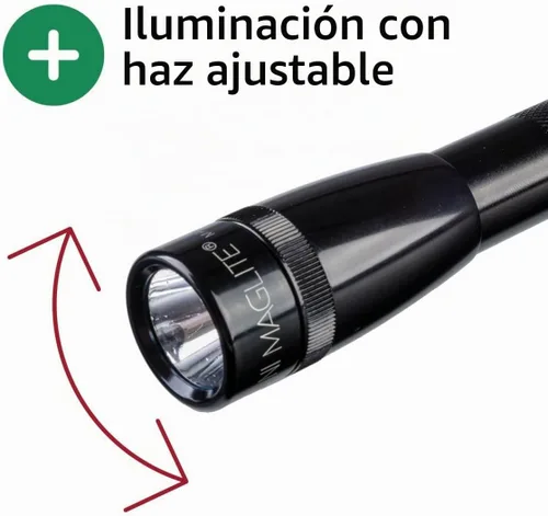 Vista 3 de Maglite - Linterna de LED con soporte y 2 baterías AA Mini Pro +. Color negro