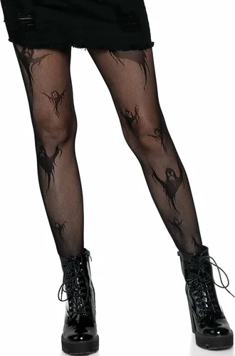 Vista 12 de Leg Avenue Women's Dark Alternative Fishnet Tights multicolor/fantasía (Barbed Wire)