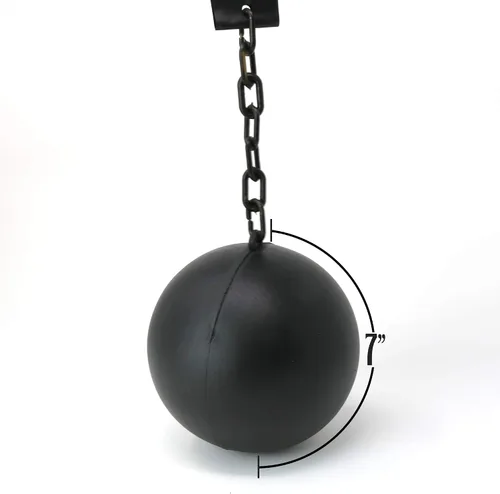 Vista 6 de Skeleteen Bola y cadena de prisionero - Accesorios de disfraz de prisionero - 1 pieza