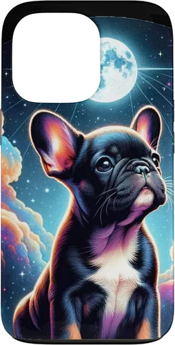 Vista 10 de Funda para iPhone SE (2020) / 7 / 8 Bulldog Francés Puppy Under The Moon In Space