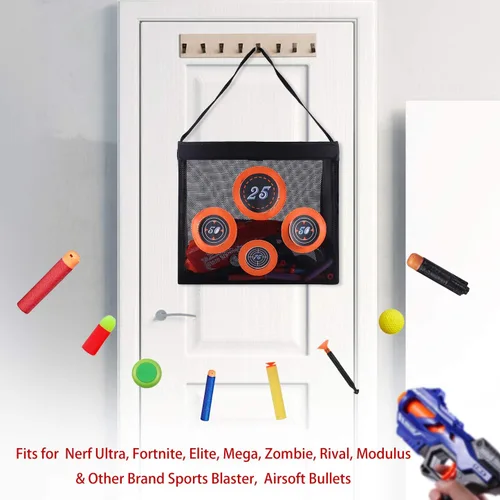 Vista 11 de Hely Cancy - Bolsa de almacenamiento de malla portátil para juguetes de práctica de tiro con objetivo compatible con dardos Nerf para niños de 6