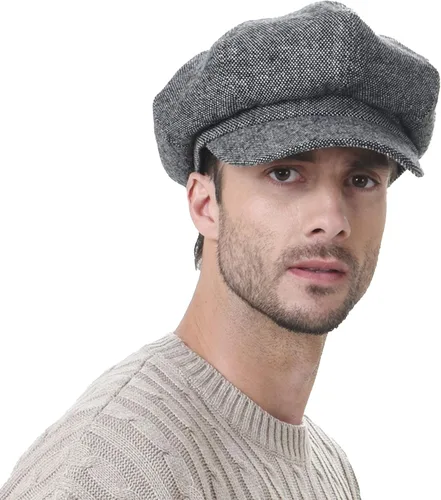 Vista 8 de WITHMOONS Newsboy Sombrero Lana Fieltro Simple Ivy Cap SL3525