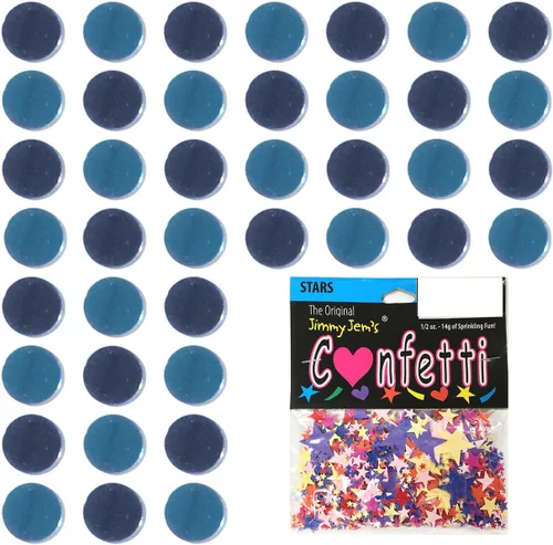 Vista 56 de Confetti Circle 1/4" Negro, Azul Marino Combo - 2 bolsas de media onza (1 oz) (8550/9971)