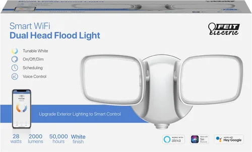 Vista 4 de Luz de inundación LED inteligente WiFi de doble cabezal