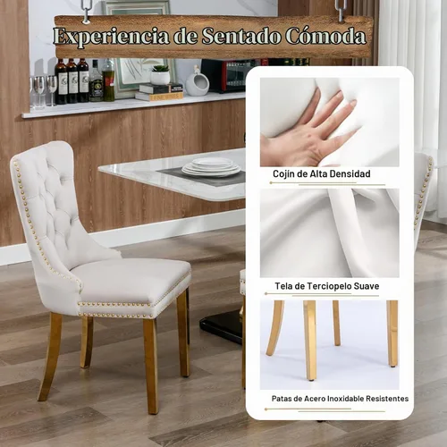 Vista 7 de Juego de mesa de comedor de cristal dorado moderno de 70 pulgadas para 4, juego de mesa rectangular de comedor de cocina de 5 piezas con base